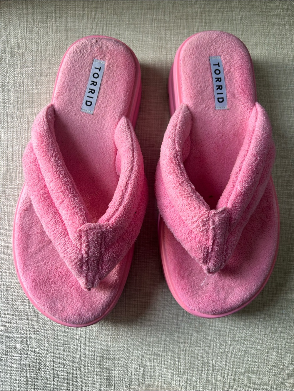 torrid Pink Terry Cloth Platform Flip Flop Sandals